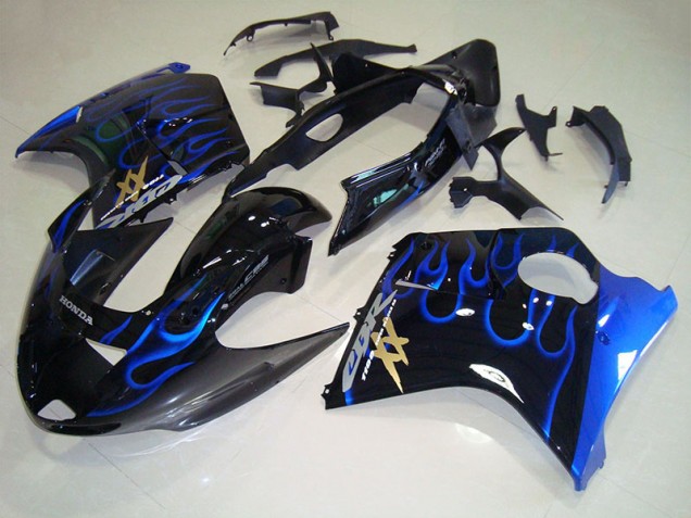 1996-2007 Black Blue Flame Honda CBR1100XX Blackbird Bike Fairing UK Factory