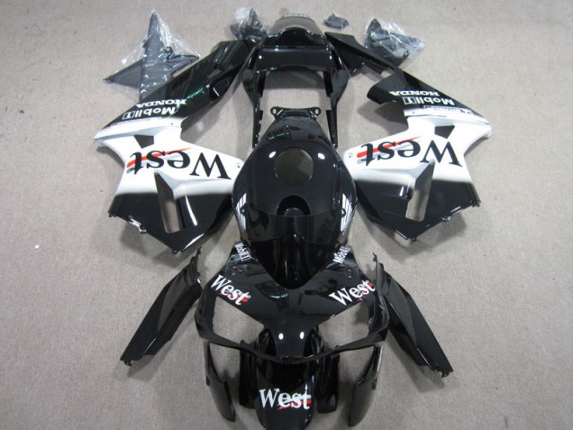 2003-2004 West White Black Honda CBR600RR Motorbike Fairings UK Factory 2003-2004 West White Black Honda CBR600RR Motorbike Fairings UK Factory
