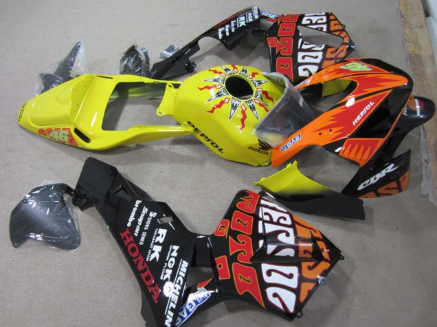 2003-2004 Yellow Black Repsol 46 Honda CBR600RR Bike Fairings UK Factory 2003-2004 Yellow Black Repsol 46 Honda CBR600RR Bike Fairings UK Factory