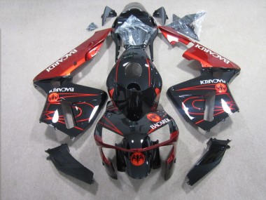 2003-2004 Black Red RACARDI Honda CBR600RR Bike Fairing Kit UK Factory