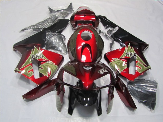 2005-2006 Black Red Honda CBR600RR Motorbike Fairings UK Factory