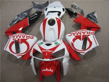 2005-2006 Red White PRAMAC Honda CBR600RR Bike Fairing Kit UK Factory