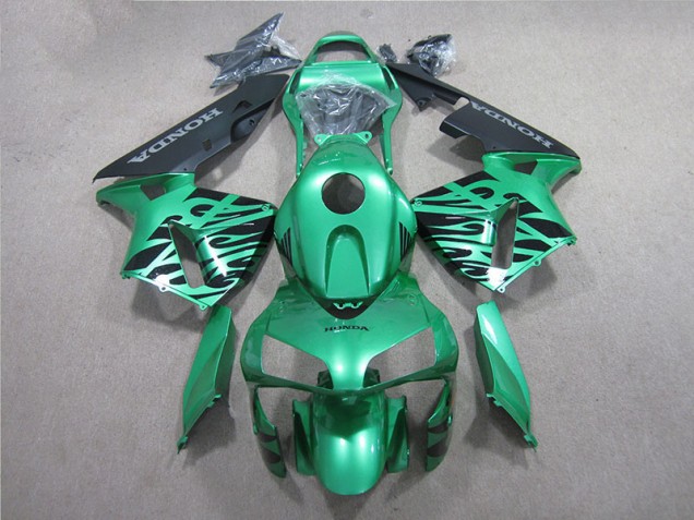 2005-2006 Green Black Honda CBR600RR Motorcycle Fairings Kit UK Factory