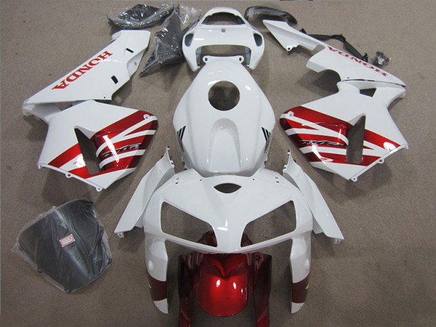 2005-2006 White Red Honda CBR600RR Motorcycle Fairing Kit UK Factory 2005-2006 White Red Honda CBR600RR Motorcycle Fairing Kit UK Factory