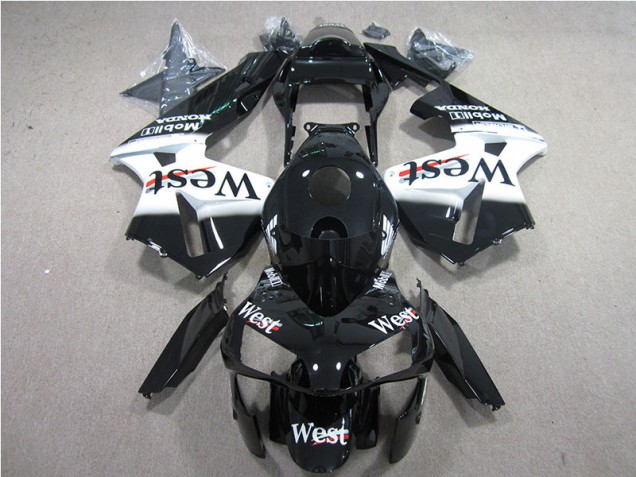 2005-2006 Black White West Honda CBR600RR Bike Fairing UK Factory