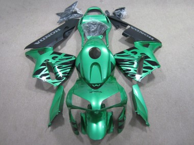 2007-2008 Green Black Honda CBR600RR Motorcycle Fairings Kit UK Factory