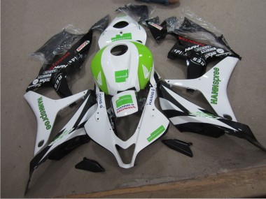 2007-2008 White Green Hannspree Honda CBR600RR Bike Fairings UK Factory