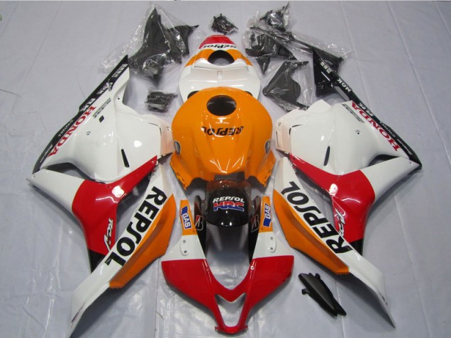 2009-2012 White Orange Black Repsol Honda CBR600RR Motorcycle Fairing Kit UK Factory