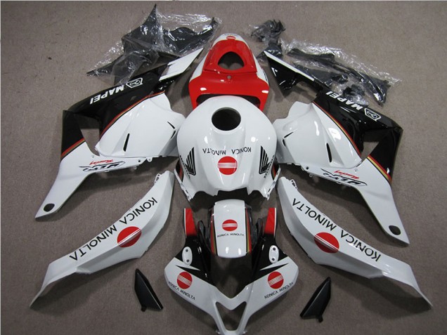 2009-2012 White Red Konica Minolta Honda CBR600RR Motorbike Fairing Kits UK Factory 2009-2012 White Red Konica Minolta Honda CBR600RR Motorbike Fairing Kits UK Factory