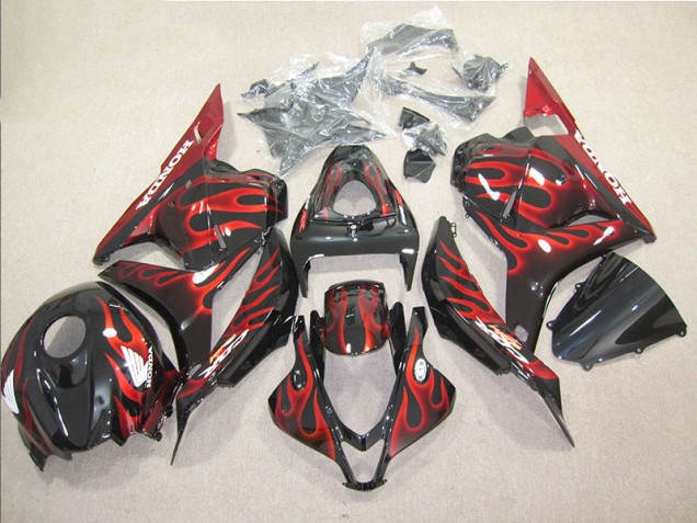 2009-2012 Black Red Flame Honda CBR600RR Bike Fairings UK Factory 2009-2012 Black Red Flame Honda CBR600RR Bike Fairings UK Factory