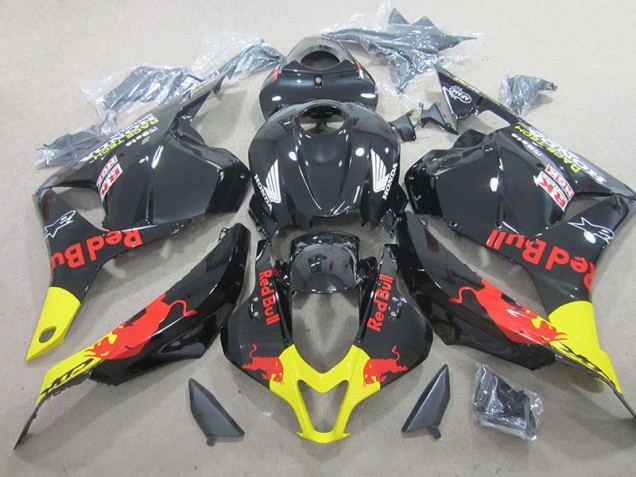2009-2012 Black Red Bull Honda CBR600RR Replacement Motorcycle Fairing Kits UK Factory