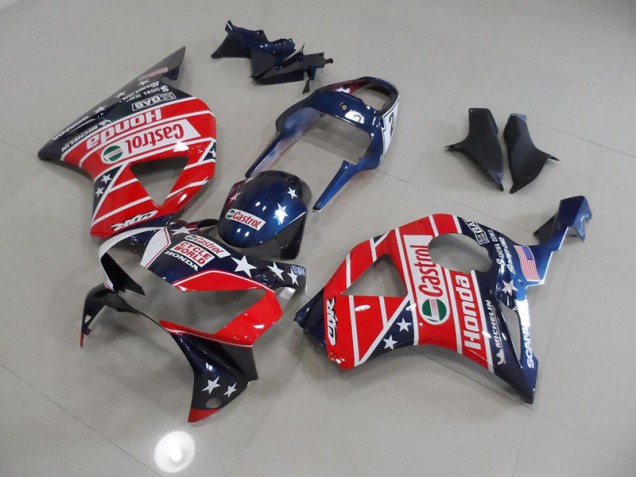 2002-2003 Blue Red Cycle World Castrol Honda CBR900RR 954 Motorcycle Fairing Kit UK Factory 2002-2003 Blue Red Cycle World Castrol Honda CBR900RR 954 Motorcycle Fairing Kit UK Factory