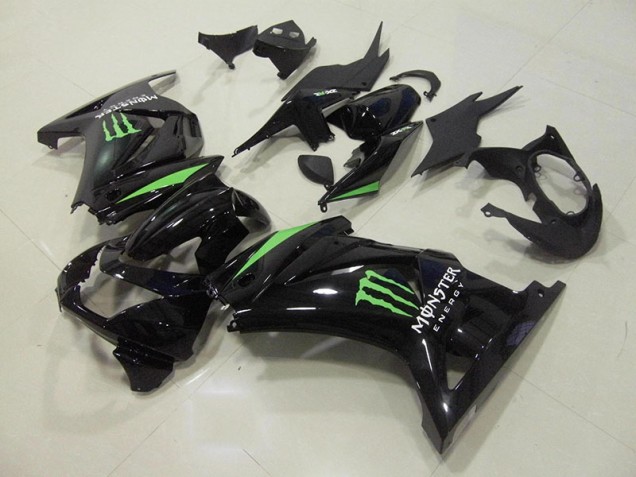 2008-2012 Black Green Monster Energy Kawasaki ZX250R Motorcycle Fairings Kit UK Factory 2008-2012 Black Green Monster Energy Kawasaki ZX250R Motorcycle Fairings Kit UK Factory