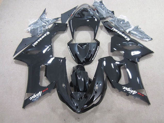 2005-2006 Black Ninja 636 Kawasaki ZX6R Motorcycle Bodywork UK Factory 2005-2006 Black Ninja 636 Kawasaki ZX6R Motorcycle Bodywork UK Factory
