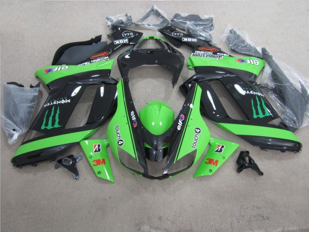 2007-2008 Green Black 3M Monster Kawasaki ZX6R Motorbike Fairing UK Factory 2007-2008 Green Black 3M Monster Kawasaki ZX6R Motorbike Fairing UK Factory