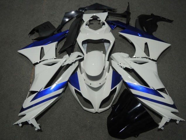 2009-2012 White Blue Kawasaki ZX6R Motorbike Fairings UK Factory 2009-2012 White Blue Kawasaki ZX6R Motorbike Fairings UK Factory