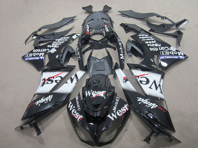 2009-2012 Black West Kawasaki ZX6R Motorcycle Fairing Kits UK Factory 2009-2012 Black West Kawasaki ZX6R Motorcycle Fairing Kits UK Factory