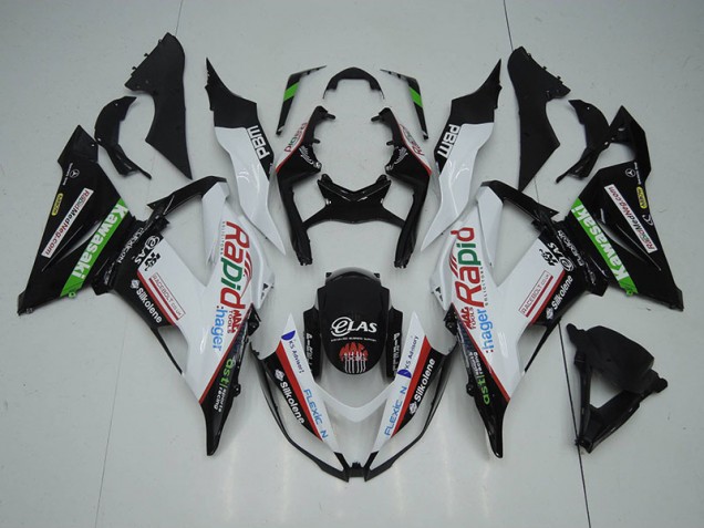2013-2018 Black White Rapid Hager Kawasaki ZX6R Motorbike Fairing UK Factory