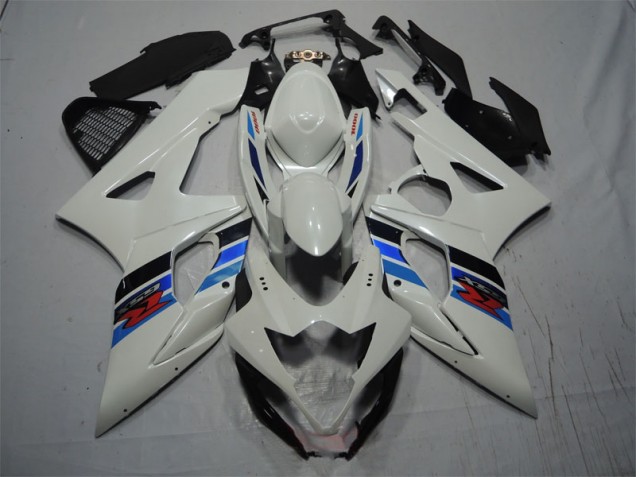 2005-2006 White Blue Suzuki GSXR1000 Motorcycle Fairing Kits UK Factory