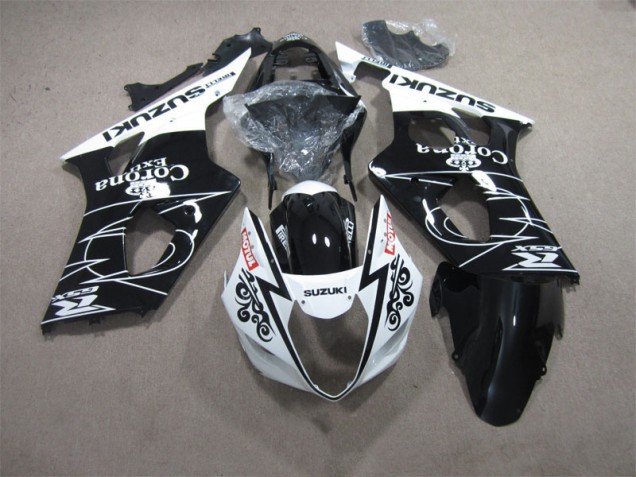 2003-2004 Black White Corona Extra Motul Suzuki GSXR1000 Motorcycle Fairings Kits UK Factory 2003-2004 Black White Corona Extra Motul Suzuki GSXR1000 Motorcycle Fairings Kits UK Factory