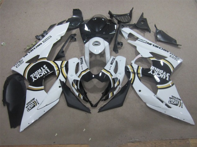 2005-2006 White Lucky Strike Black Motul Suzuki GSXR1000 Motorcycle Fairing Kit UK Factory