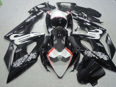 2005-2006 Black White Beacon Suzuki GSXR1000 Bike Fairing Kit UK Factory