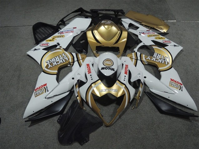 2005-2006 White Gold Lucky Strike Motul Suzuki GSXR1000 Motor Fairings UK Factory