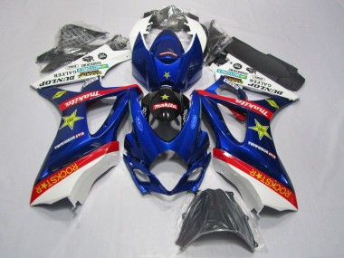 2007-2008 Blue Red Rockstar Suzuki GSXR1000 Motorbike Fairing Kits UK Factory