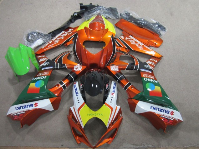 2007-2008 Orange Yellow Monster Suzuki GSXR1000 Motorcycle Fairing Kits UK Factory