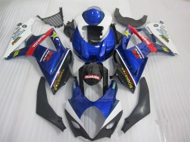 2007-2008 Blue Black Rockstar Suzuki GSXR1000 Bike Fairings UK Factory