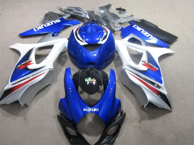 2007-2008 Blue White Suzuki GSXR1000 Motor Bike Fairings UK Factory 2007-2008 Blue White Suzuki GSXR1000 Motor Bike Fairings UK Factory