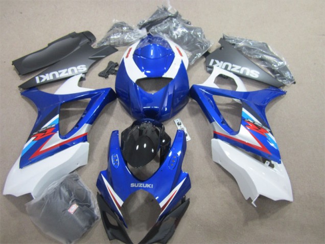2007-2008 Blue White Suzuki GSXR1000 Moto Fairings UK Factory