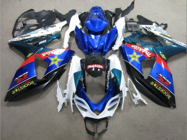 2009-2016 Blue White Rockstar Suzuki GSXR1000 Bike Fairing UK Factory