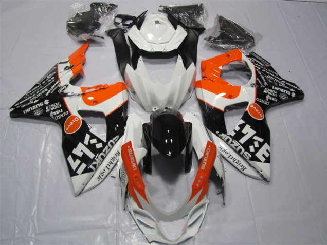 2009-2016 White Black Orange Bright Logic Suzuki GSXR1000 Motor Bike Fairings UK Factory