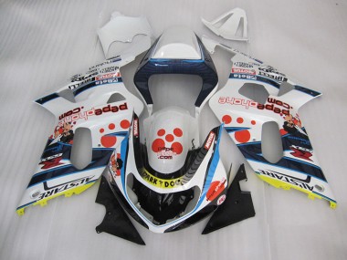 2001-2003 White Blue Dark Dog Suzuki GSXR600 Bike Fairings UK Factory