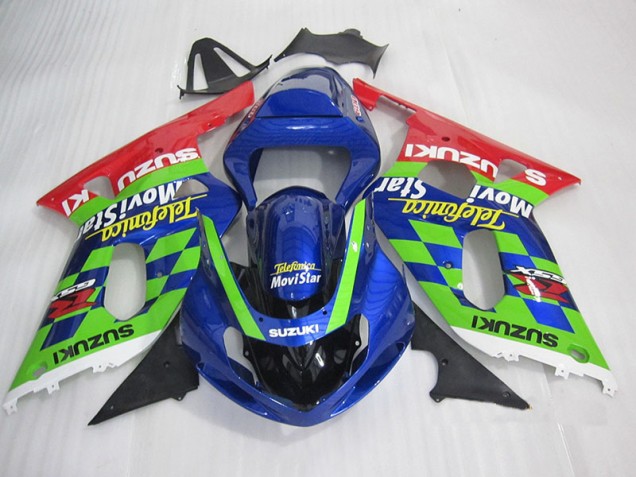 2001-2003 Blue Green Red Telefumia Movistar Suzuki GSXR600 Motorbike Fairing UK Factory