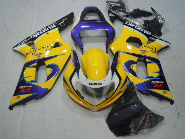 2001-2003 Yellow Purple Suzuki GSXR600 Motorbike Fairing Kits UK Factory 2001-2003 Yellow Purple Suzuki GSXR600 Motorbike Fairing Kits UK Factory