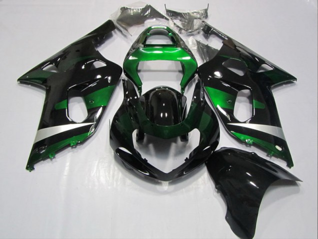 2001-2003 Black Green Suzuki GSXR600 Bike Fairings UK Factory