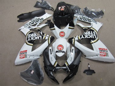 2006-2007 Black White Lucky Strike Motul Suzuki GSXR600 Bike Fairing UK Factory
