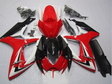 2006-2007 Black Red Suzuki GSXR600 Replacement Motorcycle Fairings UK Factory
