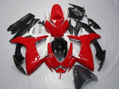 2006-2007 Red Black Suzuki GSXR600 Motorcycle Replacement Fairings UK Factory