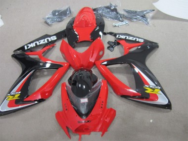 2006-2007 Red Black Suzuki GSXR600 Replacement Fairings UK Factory