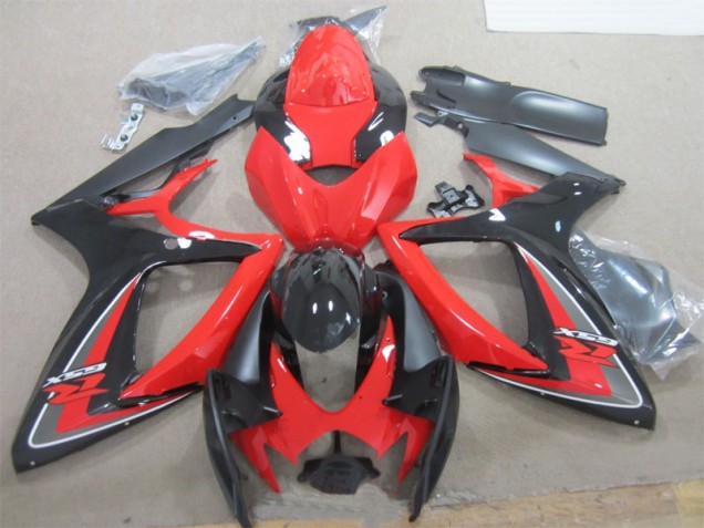 2006-2007 Black Red Suzuki GSXR600 Motorcylce Fairings UK Factory