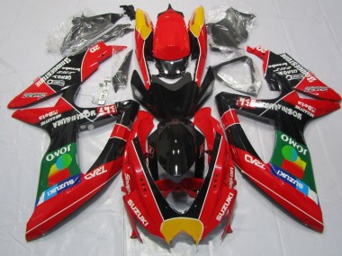 2008-2010 Red Black Jomo Suzuki GSXR600 Motorbike Fairing Kits UK Factory