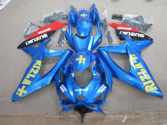 2008-2010 Blue Yellow Rizla White Motul Suzuki GSXR600 Motorcycle Fairings UK Factory 2008-2010 Blue Yellow Rizla White Motul Suzuki GSXR600 Motorcycle Fairings UK Factory