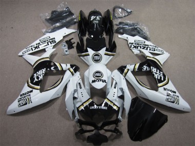 2008-2010 White Lucky Strike Black Motul Suzuki GSXR600 Motorbike Fairings UK Factory