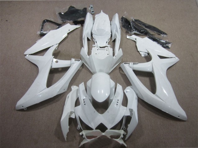 2008-2010 White Suzuki GSXR600 Motorcycle Fairing Kit UK Factory