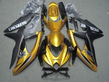 2008-2010 Black Gold Suzuki GSXR600 Motor Bike Fairings UK Factory