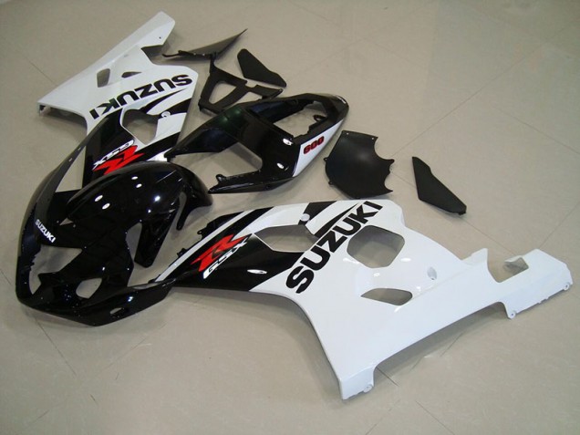 2004-2005 Black White Suzuki GSXR750 Bike Fairings UK Factory