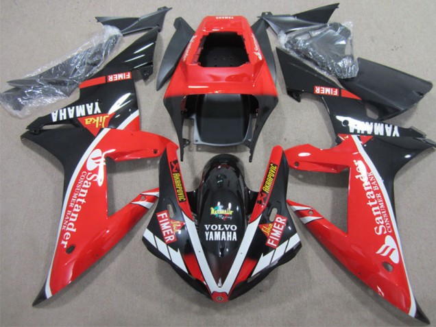 2002-2003 Red Black Santander Yamaha YZF R1 Motorcycle Fairings Kits UK Factory